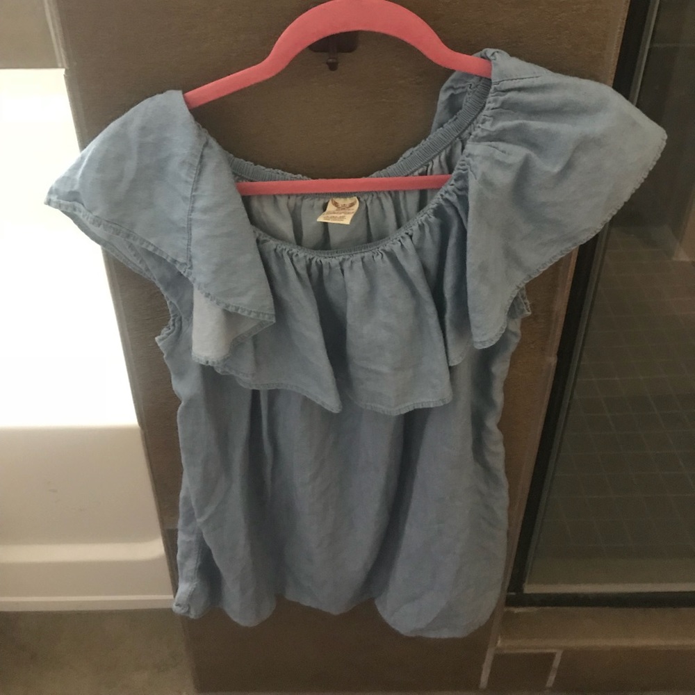 Denim off the shoulder top